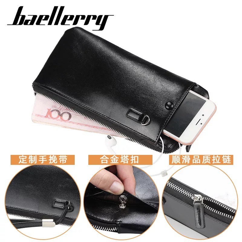 Baellerry Dompet Kulit Pria Wanita Import Ada Tali dan Slot Hp BLY006