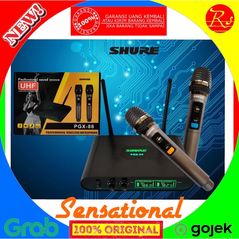 Microphone Wireless tanpa kabel SHURE PGX 88 Mic Karaoke PGX88