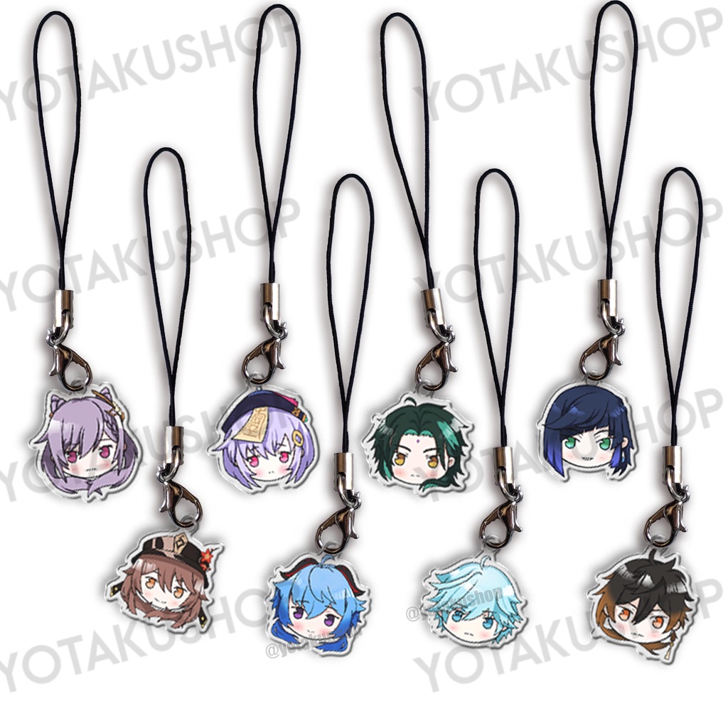 Tali HP Genshin Anime Liyue Gantungan HP Fanmerch Ganyu Xiao Zhong li Hu Tao Venti YOTAKUSHOP