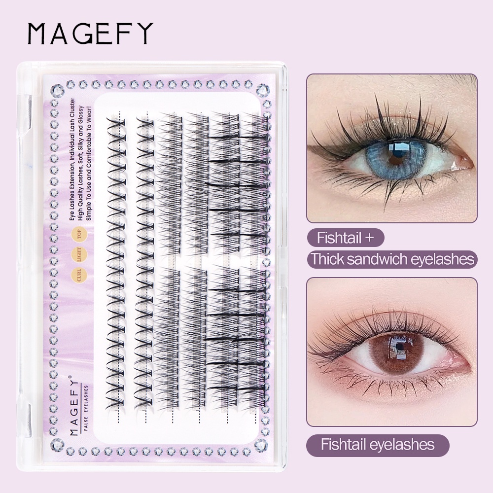 MAGFEY7290 Pengiriman sangat cepat Bulu Mata Palsu Tanam Fake Eyelash Extension Alat Kecantikan Kosmetik Aksesoris Lengk