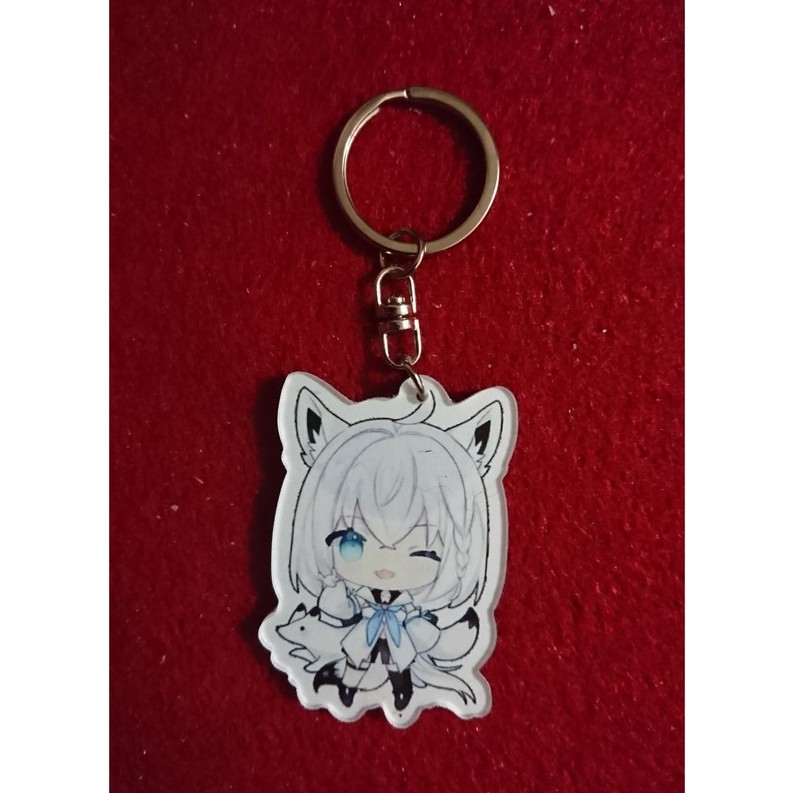 Gantungan Kunci Keychain Shirakami Fubuki V2  Hololive Vtuber - Ganci