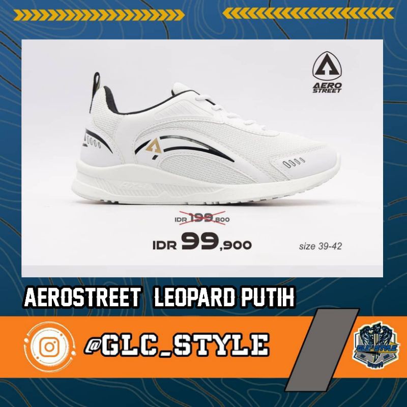 Sneakers Aerostreet Limited Series Leopard Putih Sepatu Wanita dan Pria