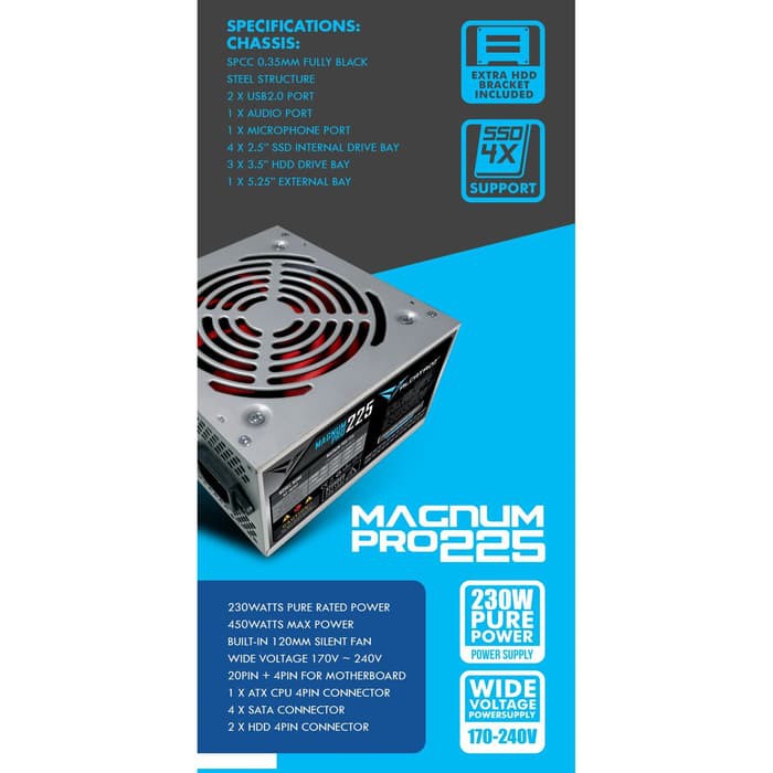 Alcatroz Futura Black N3000 - With Psu 450 Watt