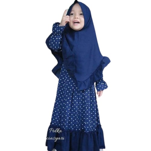 Gamis Tara syari kids / Gamis anak 3 tahun set hijab terbaru 2021