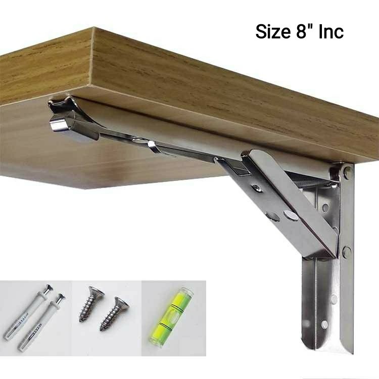 Engsel Besi Siku Meja Lipat Stainles Steel 8inc / Bracket Siku Meja Lipat Dinding