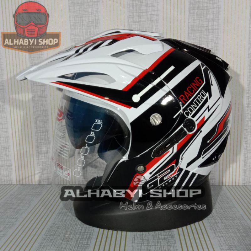 HELM G2 EXTERMINATOR MOTIF RACING CONTROL | DOUBLE VISOR | SNI