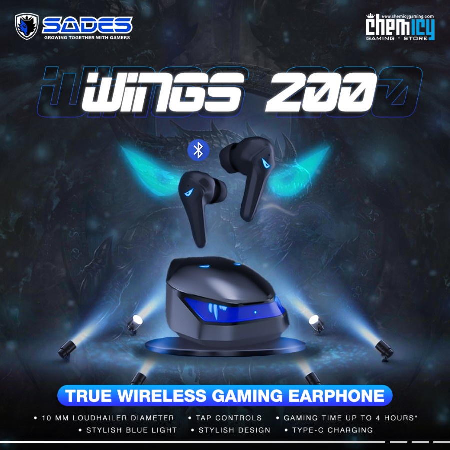 Sades Wings 200 True Wireless TWS Gaming Earphone