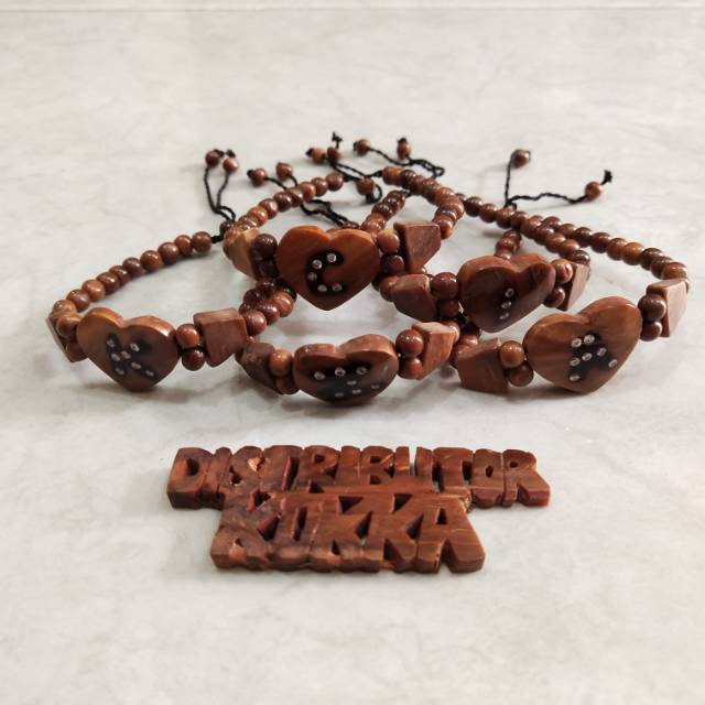 ( SUPER MURAH ) Grosir 5 pcs gelang kokka kaukah kaokah fukakah koka love mata huruf coklat