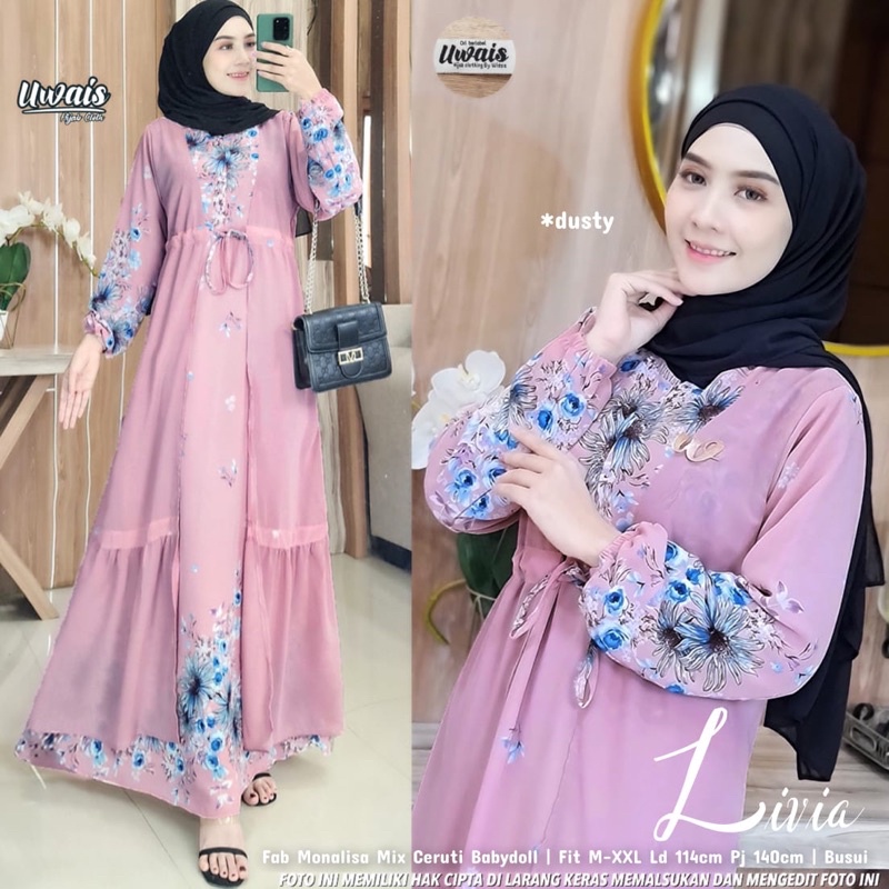 [BISA COD] LIVIA // GAMIS IBU WANITA DAN REMAJA // ORI BY UWAIS