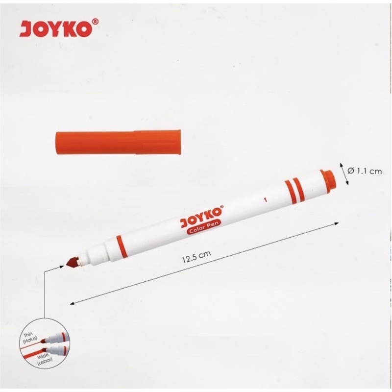 JOYKO COLOR PEN - SPIDOL PERMANEN 2 MATA PENA 12 / 24 WARNA - 12 / 24 COLORS COLORING PERMANENT MARKER / COLOR BRUSH PEN PENA KUAS WARNA CPL 04 / 05 / 06 / 07