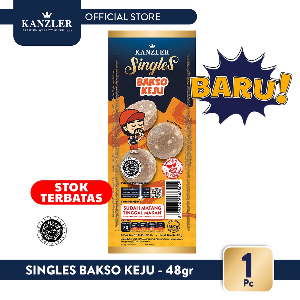 Jual Kanzler Bakso Singles Keju 48gr 1 Pc Shopee Indonesia