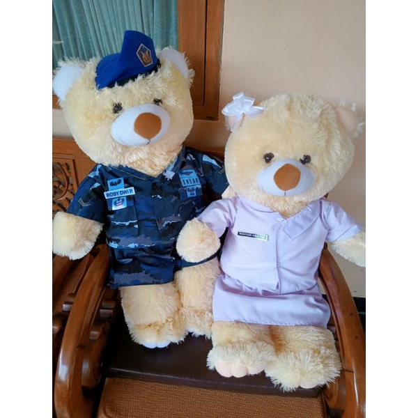 BONEKA TNI COUPLE 60 CM/BONEKA TNI AD AU AL SMUA PROFESI/KADI ULTAH/SOUVENIR CUSTOM/BONEKA PROFESI
