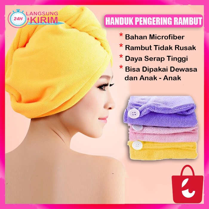 [Bisa Cod] Handuk Pengering Rambut Handuk Kepala Keramas Handuk Rambut Keramas Microfiber Handuk Mandi