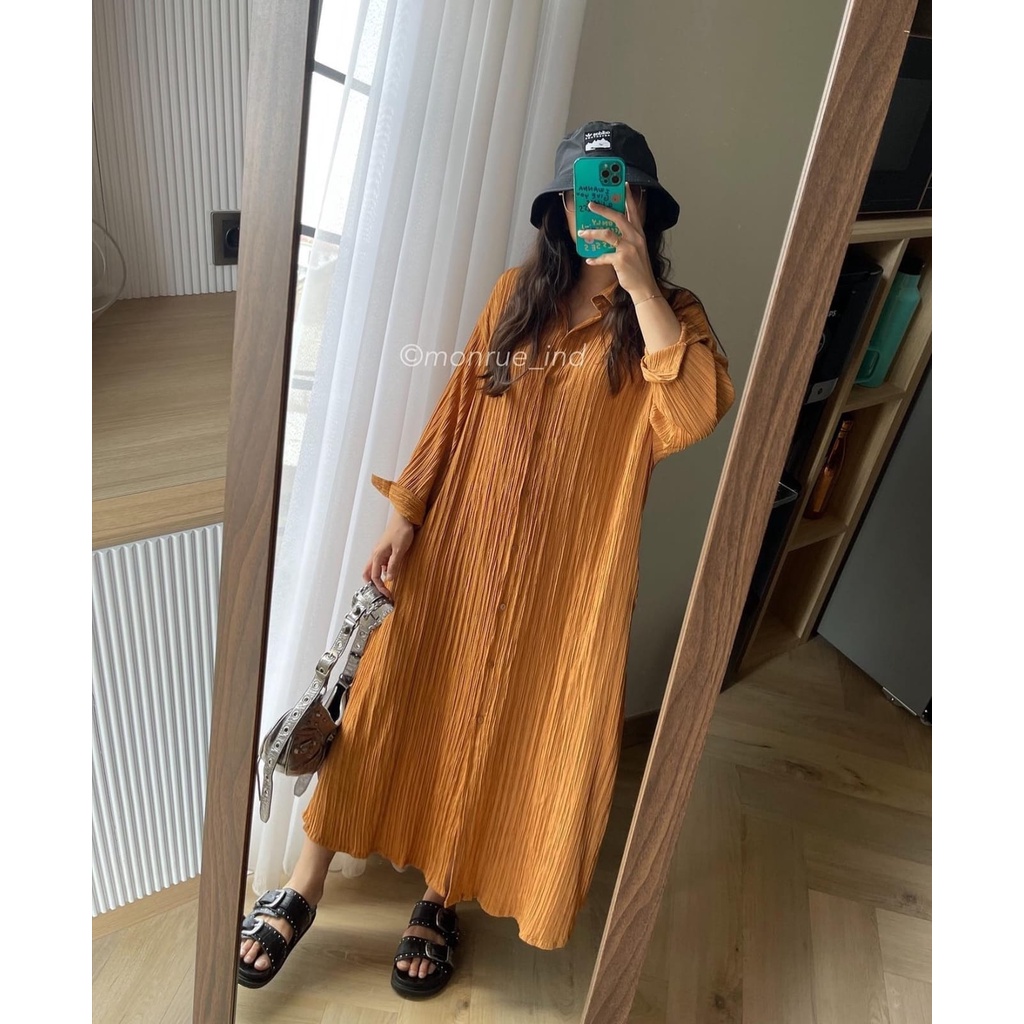 (MGA) GAMIS MIDI HARUKA DAILY MIDI DRESS CRINCLE AIRFLOW