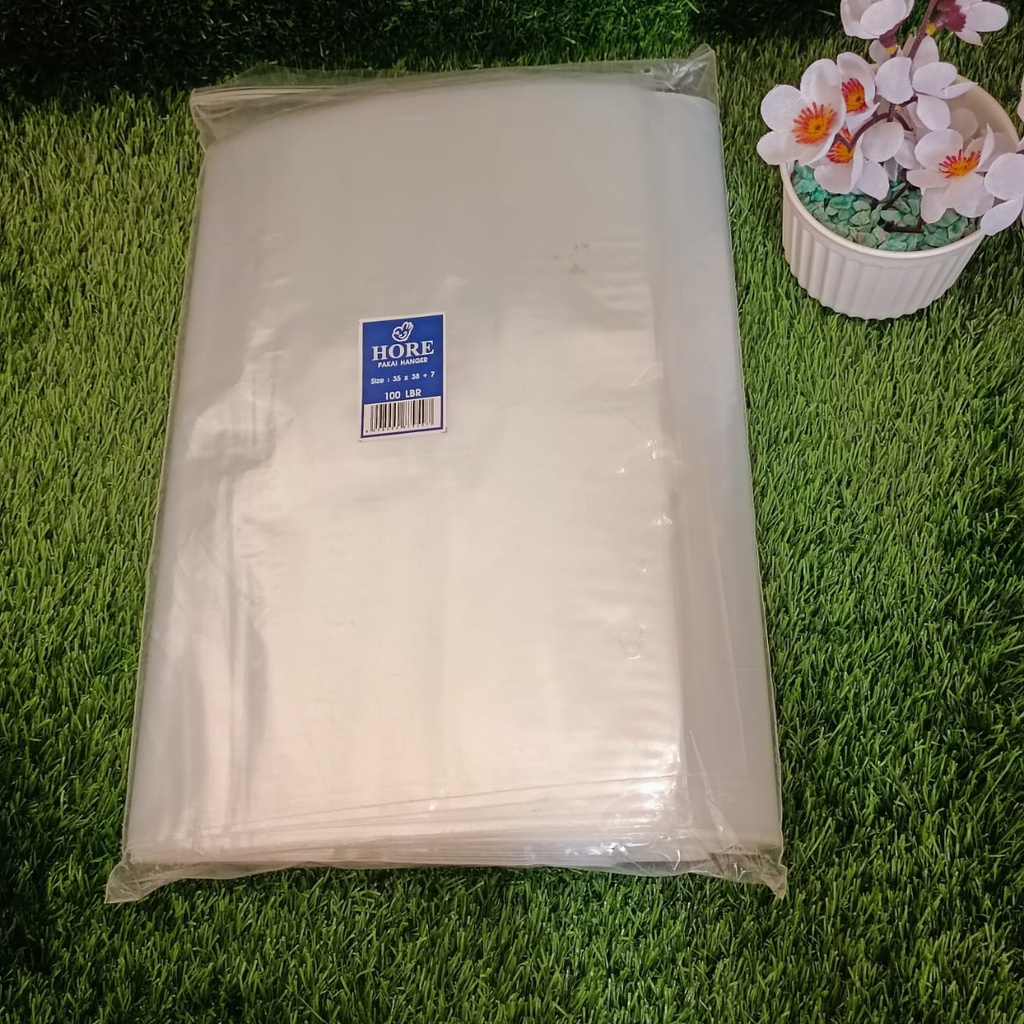 Plastik Plong ziplock 35x38+7 (per 1 pcs) /Plastik Baju Distro Kemeja Jaket Sepatu Sweater Sandal / PLASTIK KLIP / PLASTIK POND ZIPLOCK / PLASTIK Ctik/Plastik klip plong handle bening