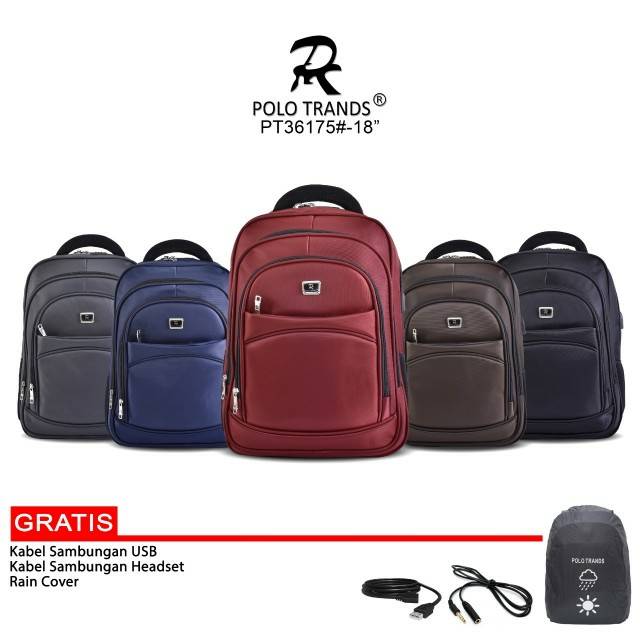Polo Trands 36175 [Original Branded] Tas Ransel Laptop Pria Import mudik cowok