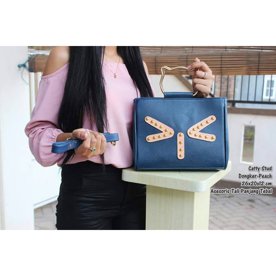 LS 530 - tas wanita handbag +selempang catty Stud