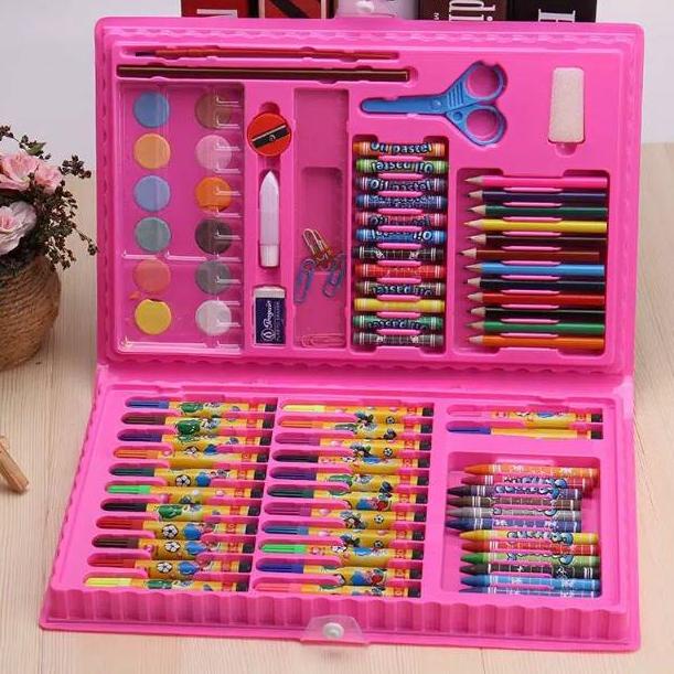

〔S-OET} 〔✪} Crayon Anak Lengkap dengan Pensil Warna dan Cat Air 86pcs 1 Set Cryon
