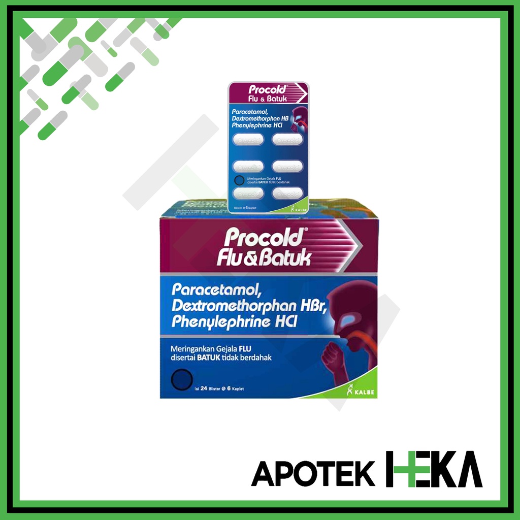 Procold Flu &amp; Batuk Box 24x6 Kaplet Obat Flu Batuk Tidak Berdahak Biru (SEMARANG)