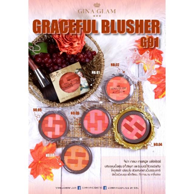 GINA GLAM Graceful Blusher #G91 Thailand / Blush On / Cosmetic / Makeup / Blushon / Pigmented