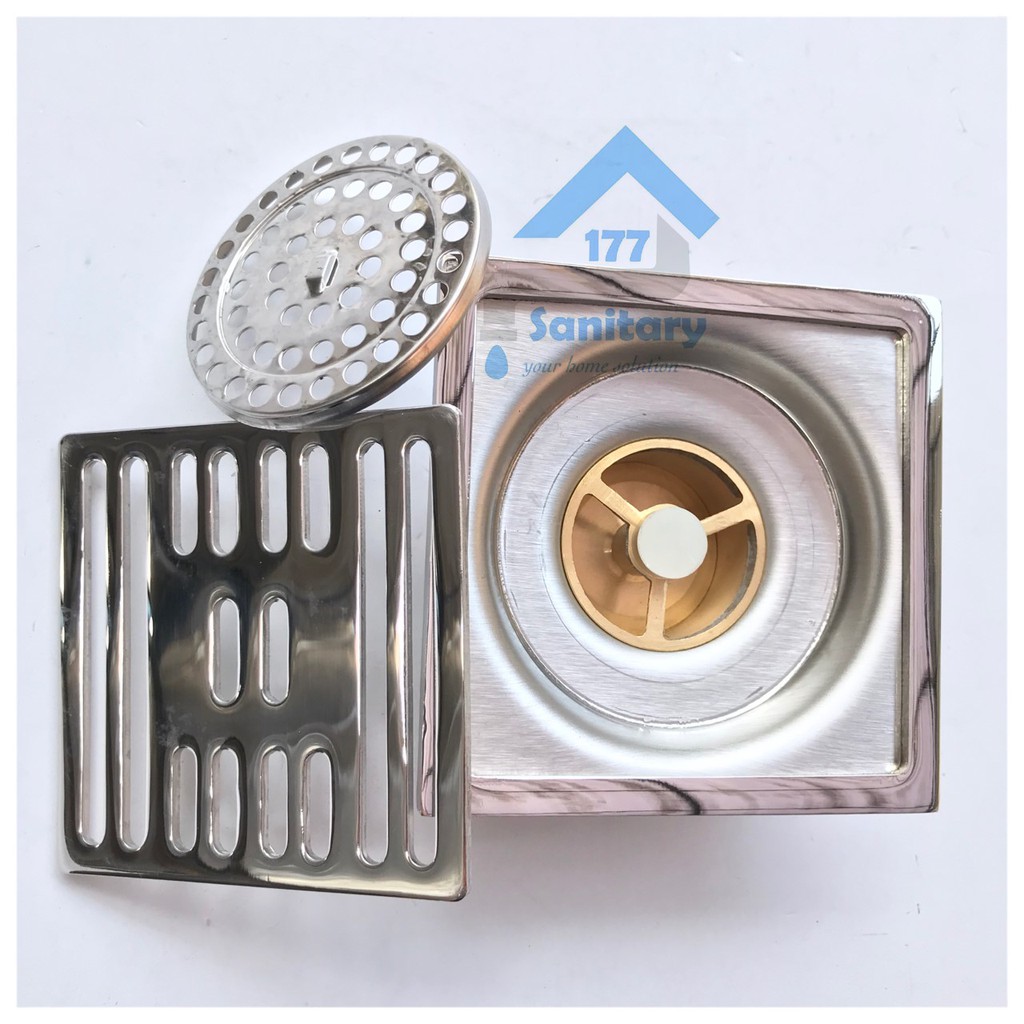 Saringan Got Stainless Tebal 615- Floor Drain Saringan Air Mandi drainer strainer Kuningan anti bau kecoa tikus /D41