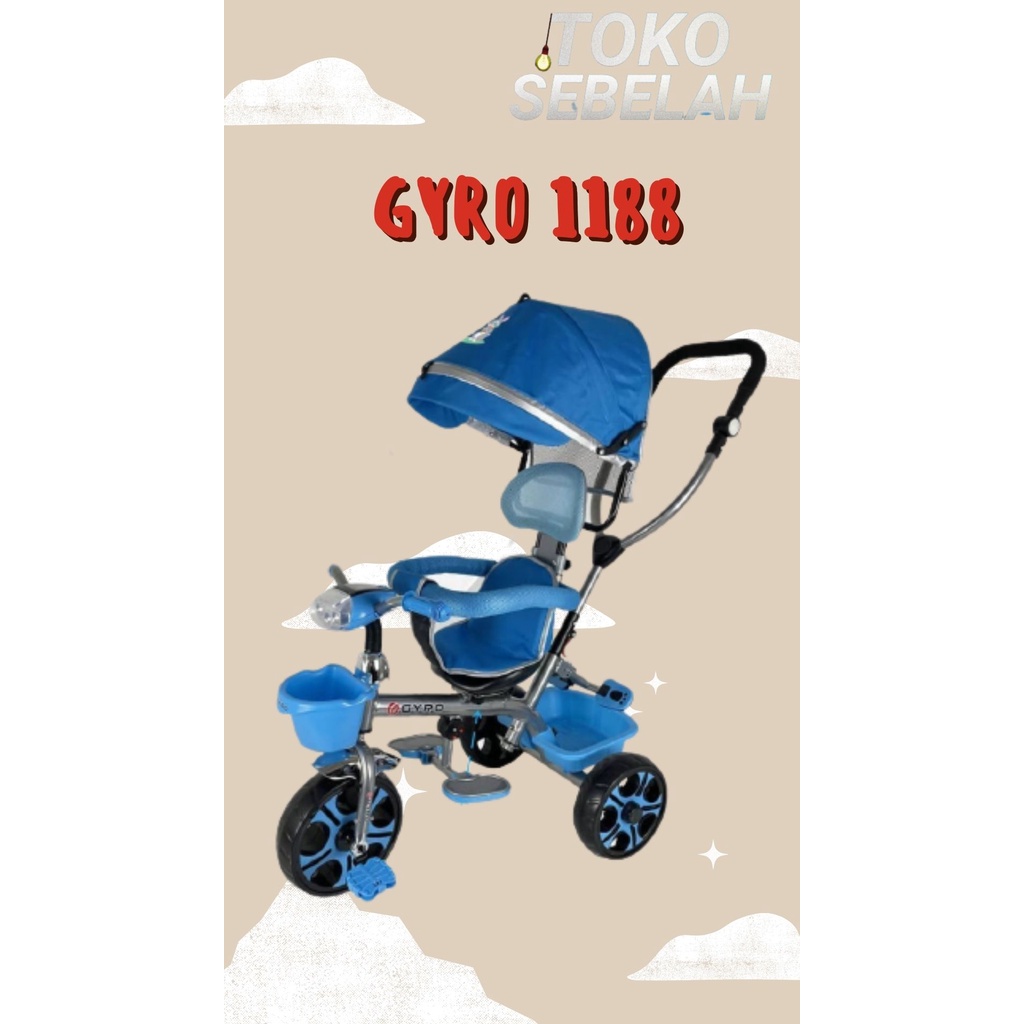 Sepeda Roda Tiga Anak Stroler GYRO 1188 NEW Tricycle Bike BISA GOSEND