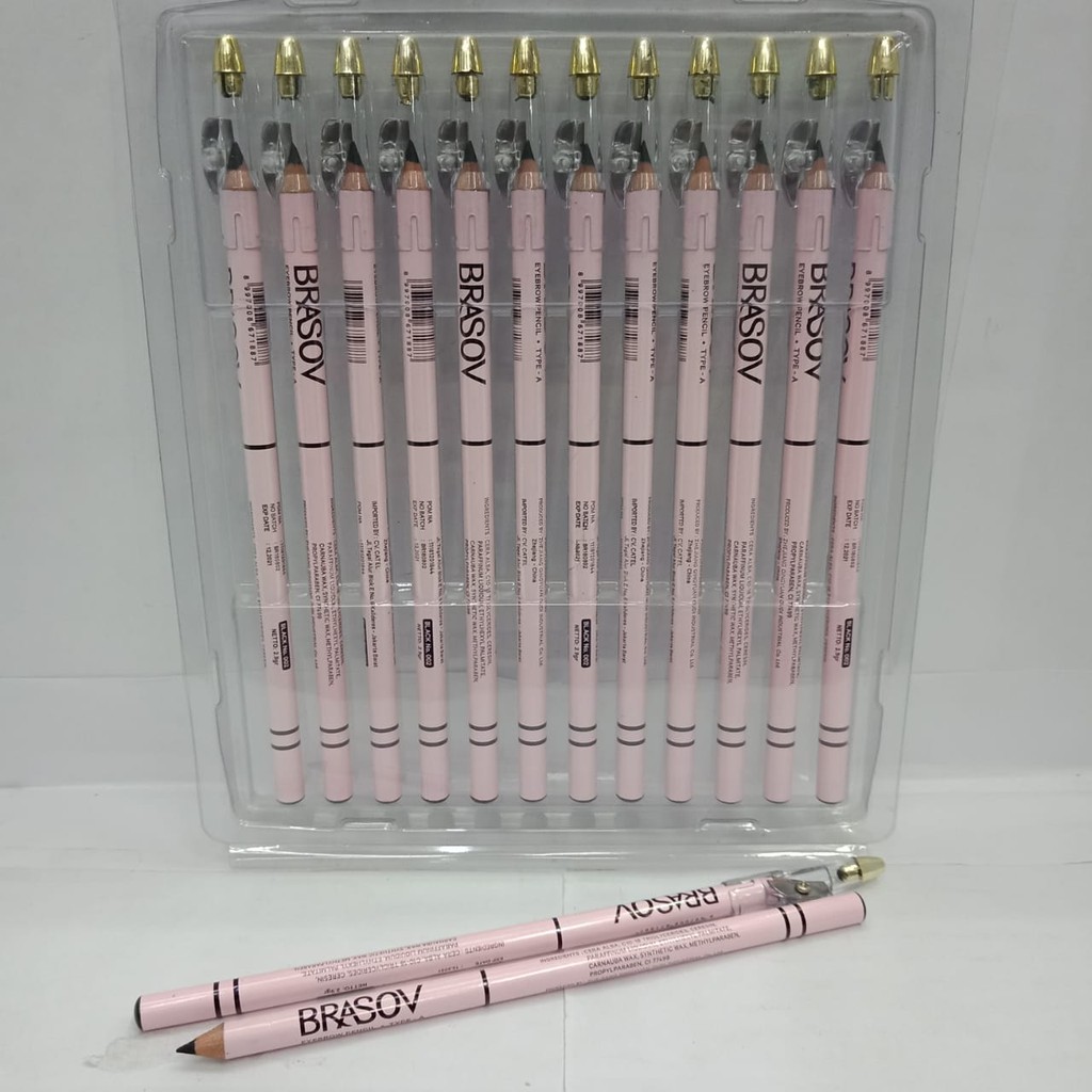 ❤ BELIA ❤ BRASOV Eyebrow Pencil 3 in 1 Pensil Alis + Sharperner + Brush | 2 in 1 +Rautan saja BPOM