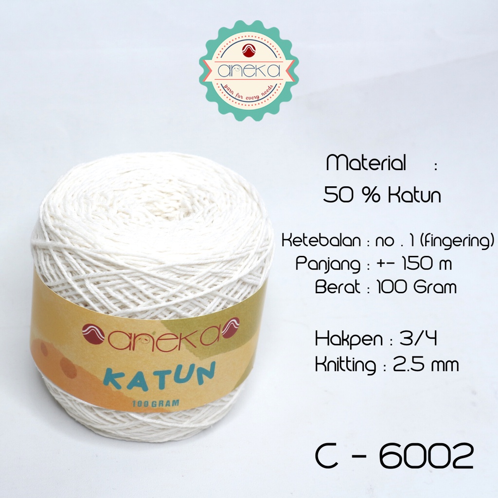 Benang Rajut Katun Polos - 6002