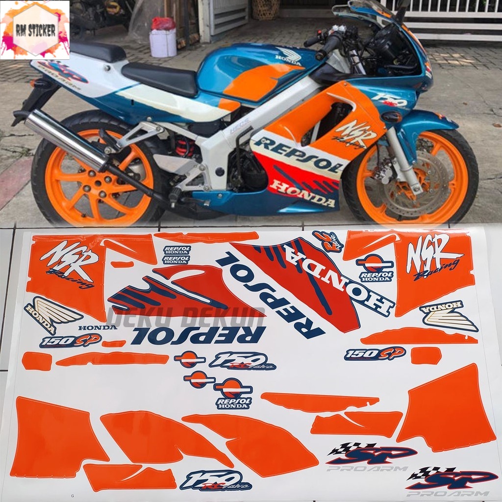 Striping Stiker Motor Honda Nsr Sp Repsol Tahan Vernis