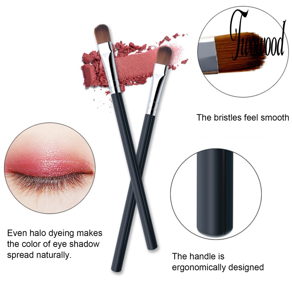 5 Pcs Brush Eyeshadow Contour Blending Shader Portable Bahan Bulu Lembut Untuk Makeup Pemula