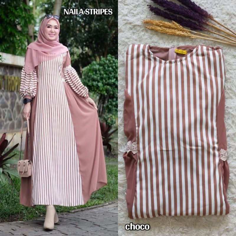 Gamis NAILA STRIPES by Aldisa Original | Join Zona