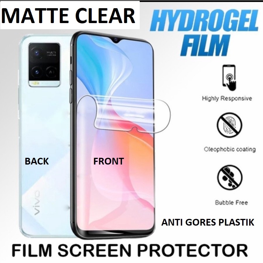 OPPO A78 5G A95 A92 A52 A1K A77S A17 A55 A96 A76 A16E ANTI GORES HYDROGEL FULLSET MATTE CLEAR ANTI MINYAK DEPAN BELAKANG SCREEN GUARD DAN PELINDUNG BELAKANG ANTI JAMUR SKIN GARSKIN