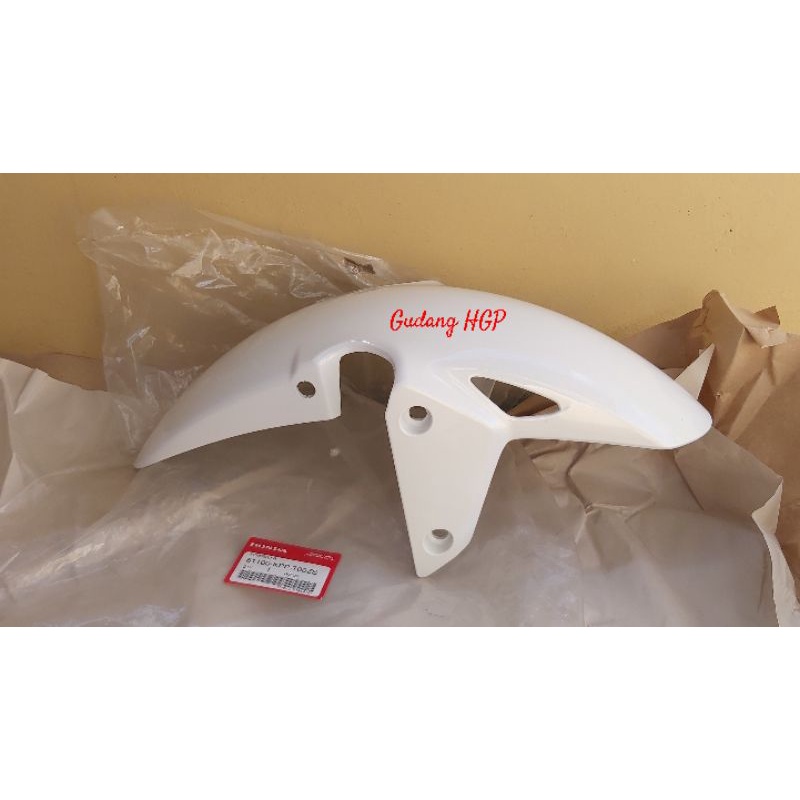 Fender Fr White Slebor Spakbor Depan CBR150R CBR250R CBU 61100-KPP-T00ZS Ori Honda Genuine Parts Mad