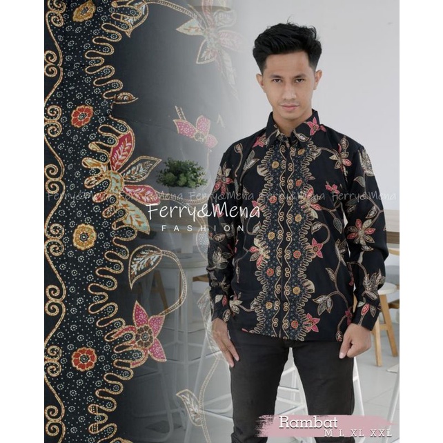 Kemeja Lengan Panjang Batik Kondangan MOTIF RAMBAT by tokozahra27