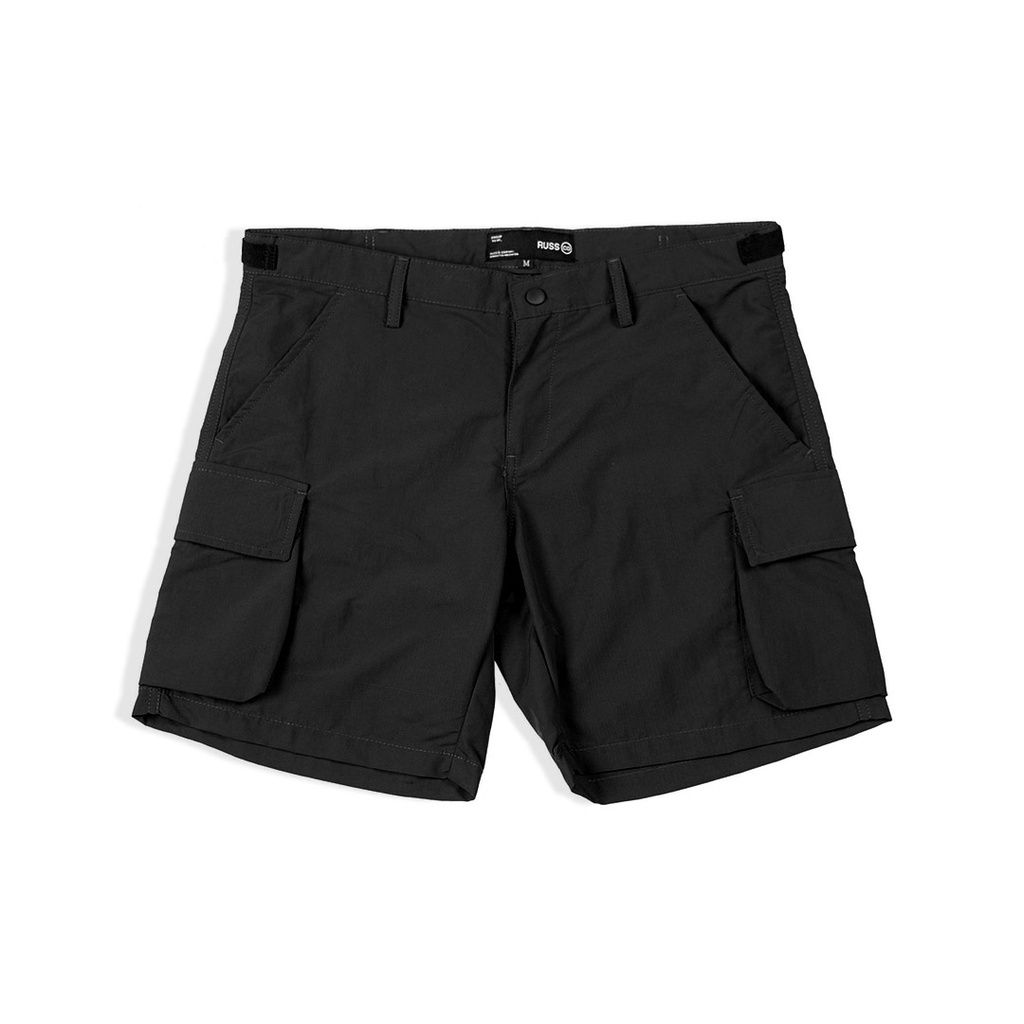 Russ Pants Celana Cargo Pendek Pria Nounce Black ( Up To Big Size )