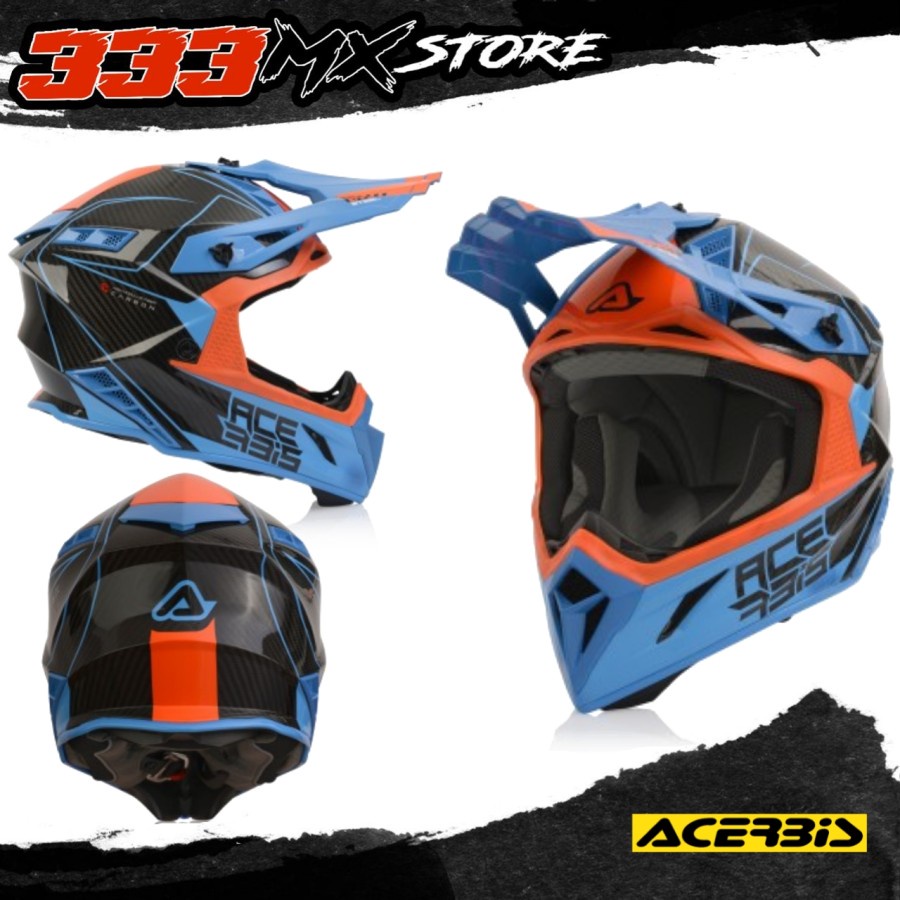 HELM CROSS ACERBIS STEEL CARBON BLUE SUPER RINGAN HELM ACERBIS CARBON