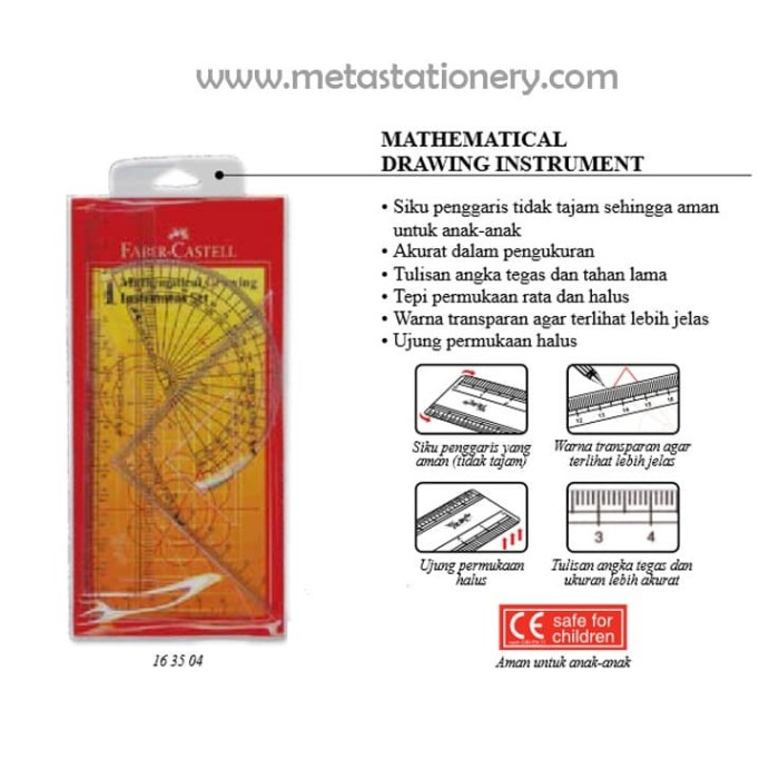 

Spesial Penggaris / Ruler Mathematical Drawing Instrument Set Faber Castell Gilaa!!!