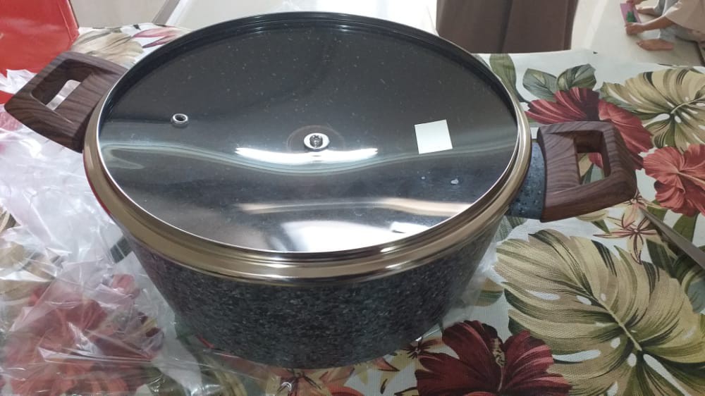 Panci Saucepot Sauce Pot Stock Cooking Pot Marble Ceramic Anti Lengket Tutup Kaca Yoshikawa Vintage