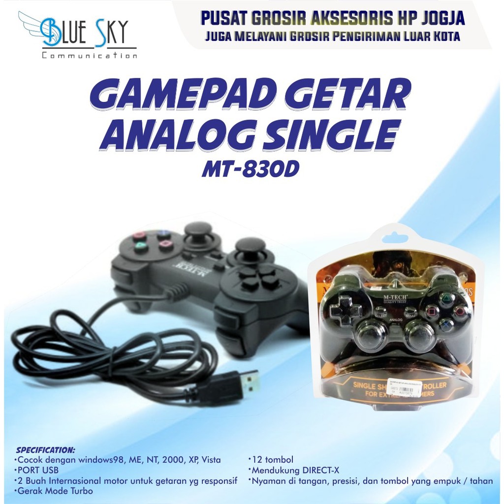 GAMEPAD GETAR ANALOG SINGLE M-TECH