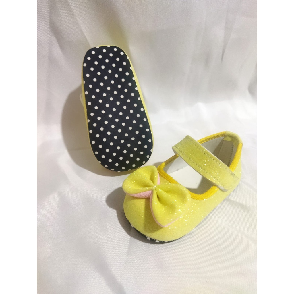 SEPATU FLAT BAYI BABY SHOES GLITTER 0-12 BULAN