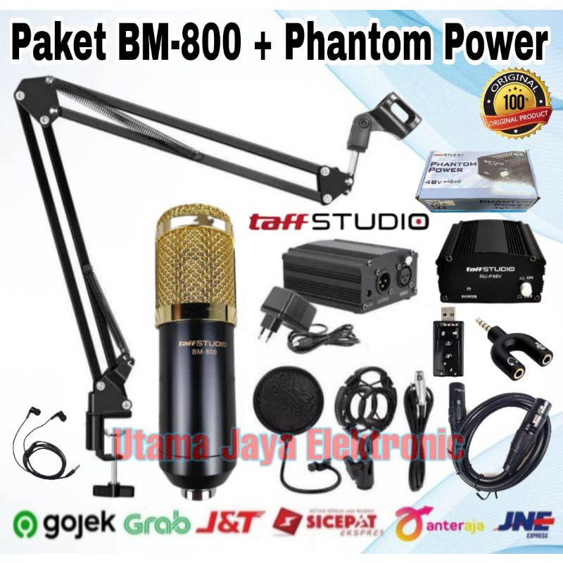 Paket Komplit Mic BM800 Phantom Power Home Recording Terbaik