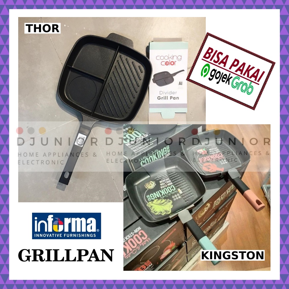 INFORMA - COOKING COLOR GRILL PAN GRILLPAN / ALAT PEMANGGANG WAJAN PANGGANG THOR KINGSTON