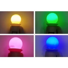 Lampu Tidur LED BULAT Warna Warm White 1 watt Merah Hijau Biru Kuning Putih 3w 5watt Fitting Lampu Saklar