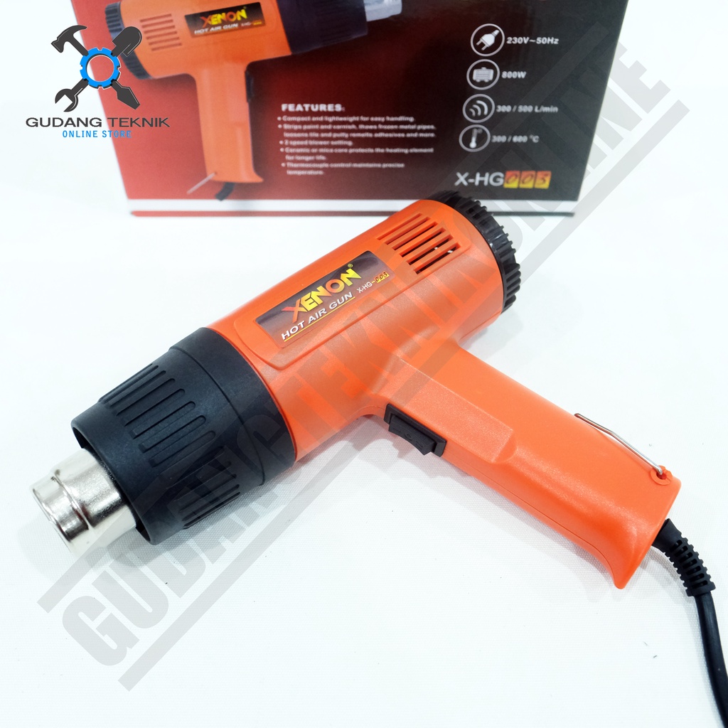 Heat Gun XENON X-HG003 / Mesin Heatgun Hot Air Gun HG003X  - Alat Pemanas Plastik HG 003 800Watt