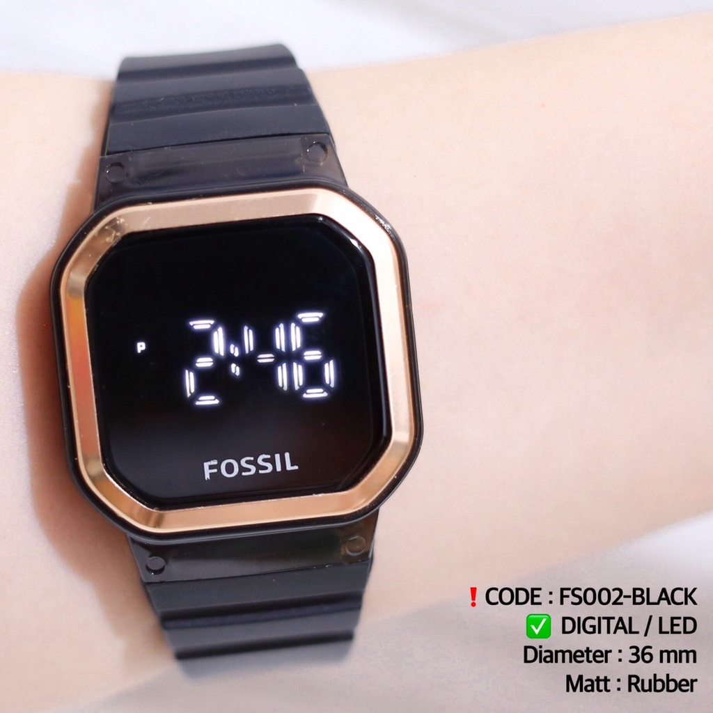 Jam tangan LED touch screen wanita pria tali rubber karet layar sentuh