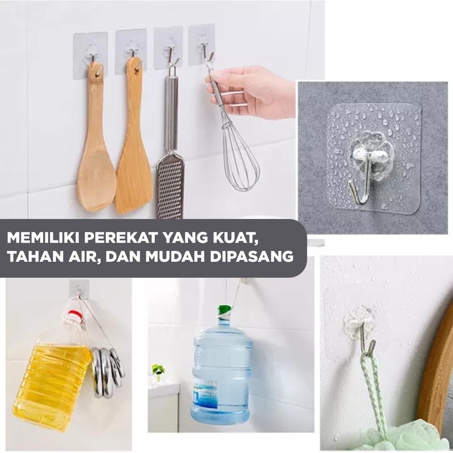 Hook Transparan | Gantungan Handuk Cuci Tangan | Gantungan Baju Dan Tas
