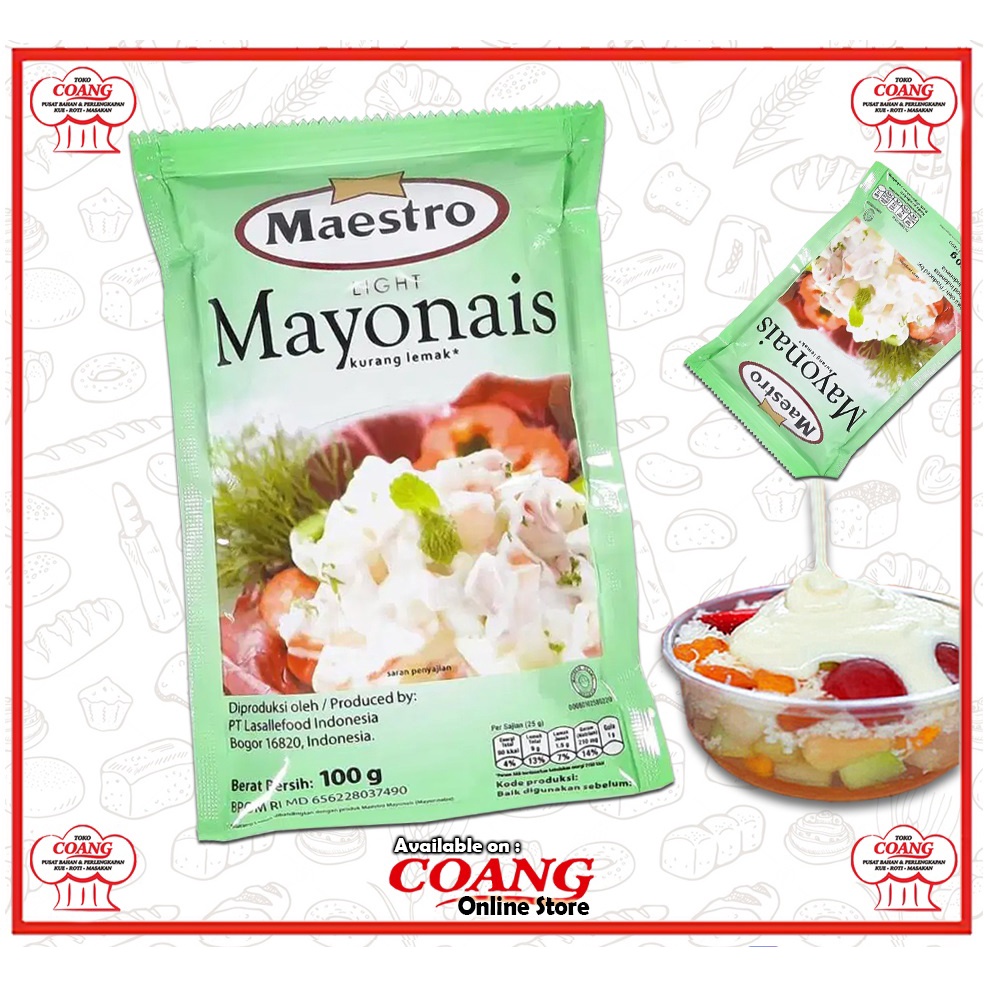 

MAESTRO MAYONAISE 100 GR SACHET - MAYO - SAUS MAYONESE - DRESSING - SALAD