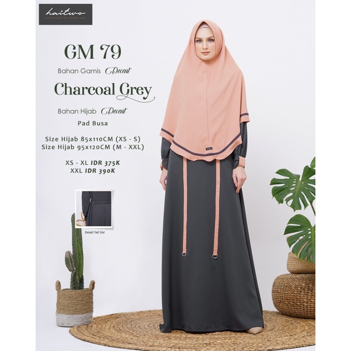 GAMIS HAIHAI GM 79 CHARCOAL / GAMIS HAIHAI SET HIJAB
