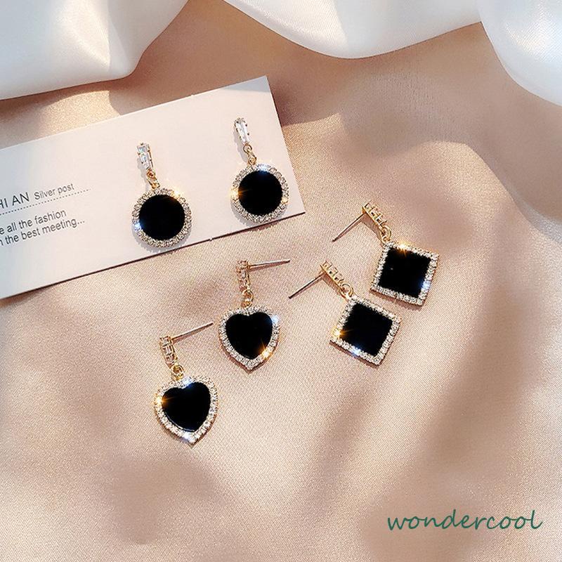 S925 Silver Needle Earrings Temperamen Fashion Kepribadian Anting Geometris Anting Wanita-Won