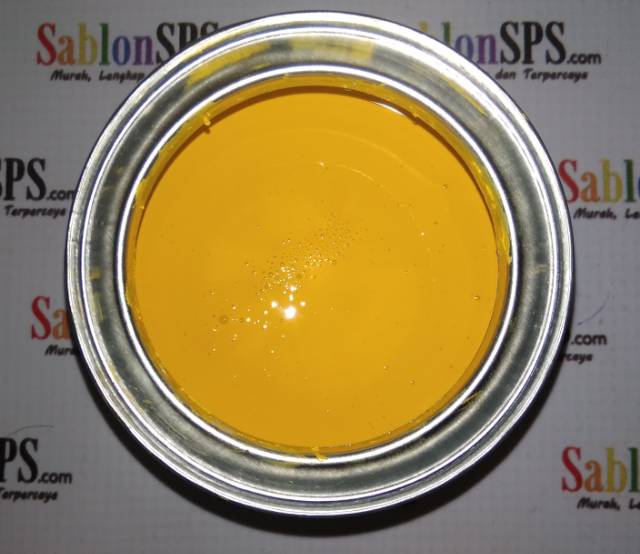 Tinta Sablon PVC Solvent Based 200 gr Yellow Kertas/ Vinyl/ Akrilik/ Kulit Sintetis